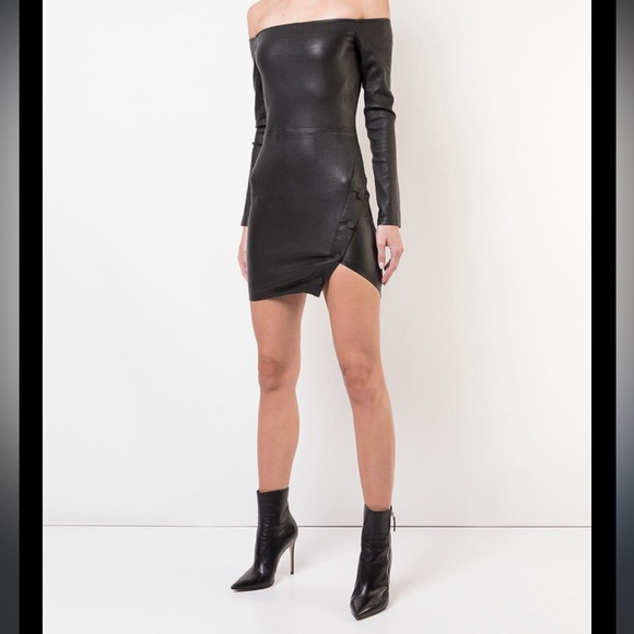 RtA Electra Off-the-Shoulder Stretch-Leather Mini Dress
(6) - Picture 2 of 8